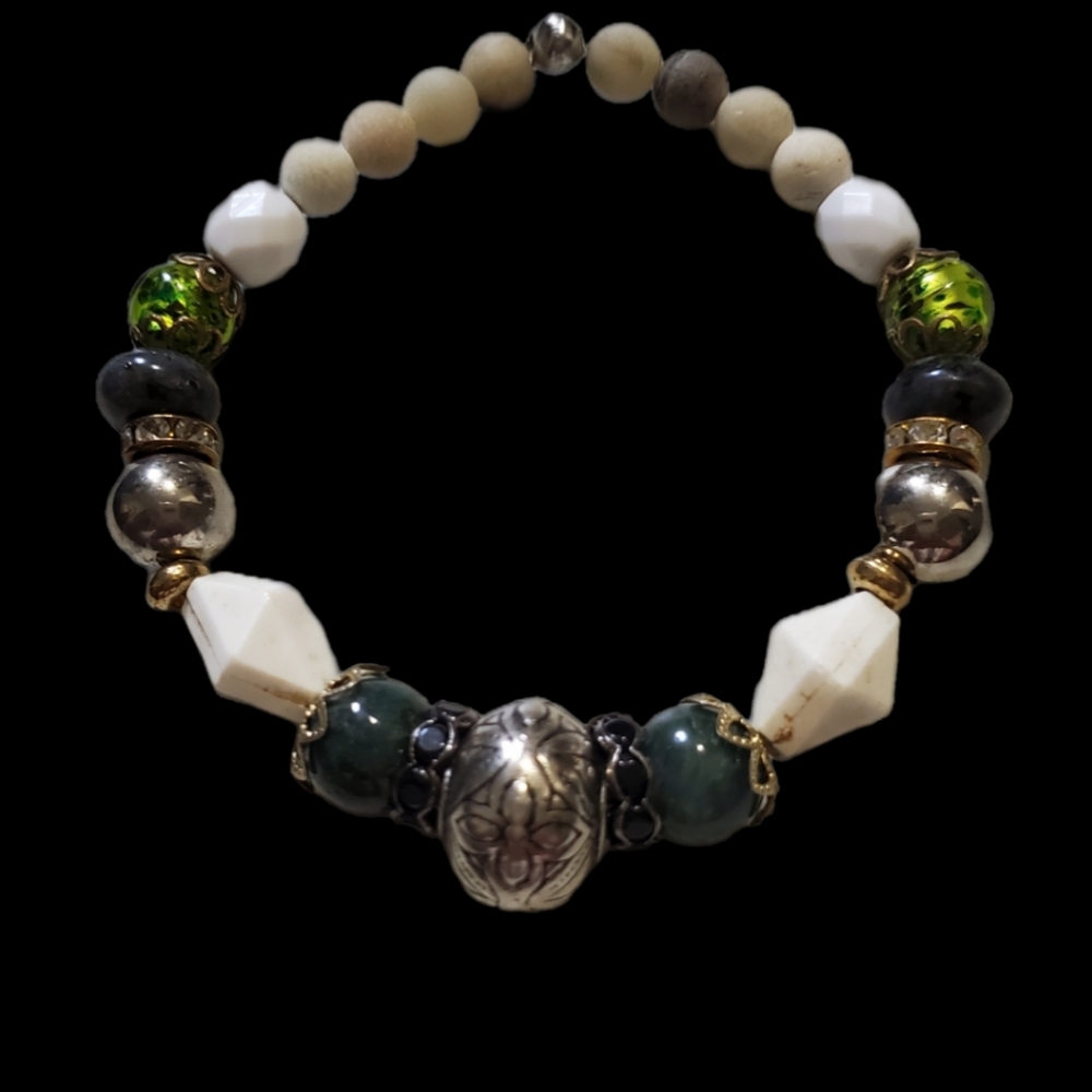 Repurposed Vtg Bracelet With Some Natural Stones